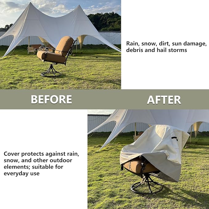Outdoor Swivel Rocker Chair Cover 2 Pack, Patio Swivel Chair Covers - Image 5