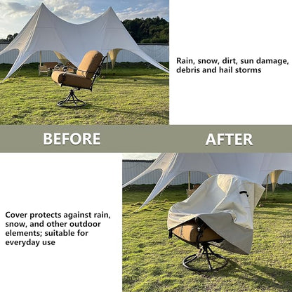 Outdoor Swivel Rocker Chair Covers 2 Pack, 35 W x 37 D x 36 H inches, 100% - Image 5