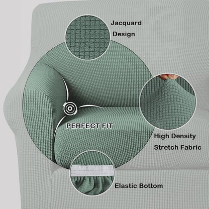 Turquoize Stretch Sofa Slipcover 2 Pieces Sofa Cover Couch Cover - Image 3