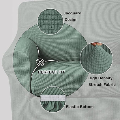 Turquoize Stretch Sofa Slipcover 2 Pieces Sofa Cover Couch Cover - Image 3