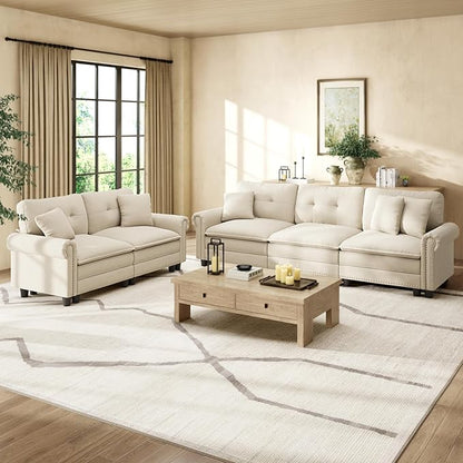 HERA'S HOUSE 2 Pieces Modular Sectional Sofa Sets, Oversized Couch Set by HERASHOUSE