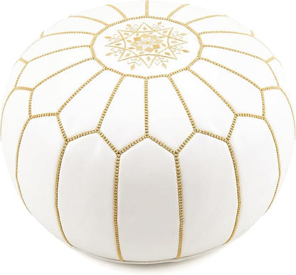 Marrakesh Gallery Genuine Leather Round Pouf Unstuffed by MarrakeshGallery