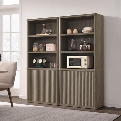 SICOTAS Book Shelf with Doors 71" Tall 6 Tier Bookshelf with Adjustable Shelves - Image 7