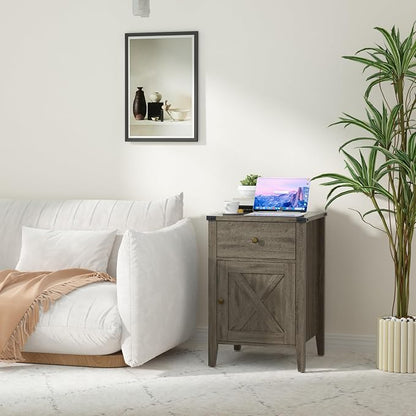 Betterhood Barnwood Rustic Farmhouse Nightstand - Image 5