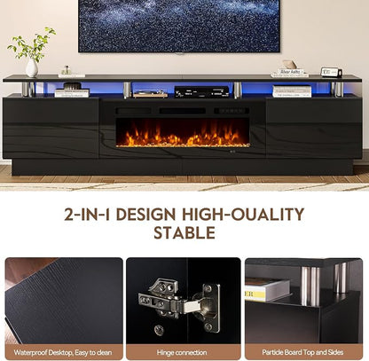 80" TV Stand for Living Room, Large Entertainment Center & Media Console - Image 9