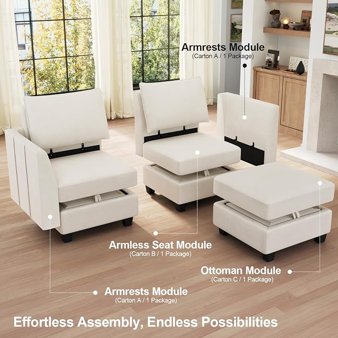Belffin Modular Sectional Sofa U Shaped Couch - Image 5