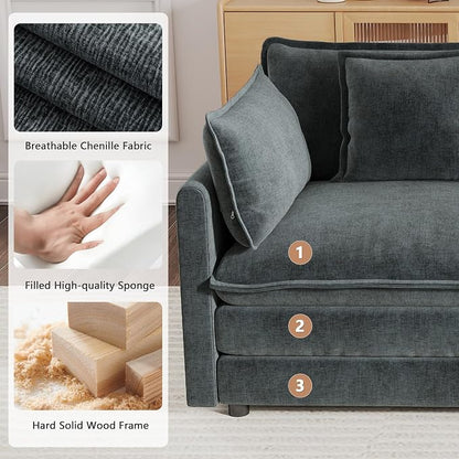 mikibama Modular Sectional Sofa, 146.5 Inch L Shaped Couch Set - Image 5