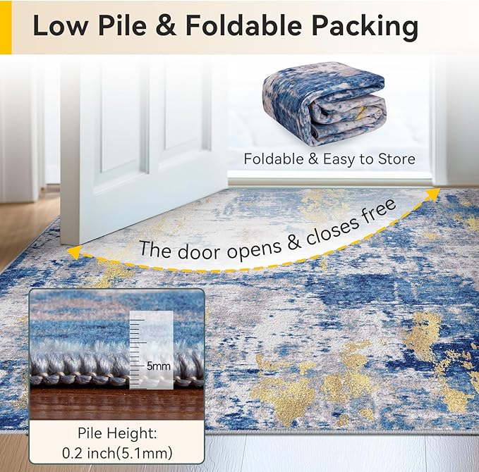 RELEANY Washable Area Rugs 10'x12' Non-Slip Modern Abstract Soft - Image 6