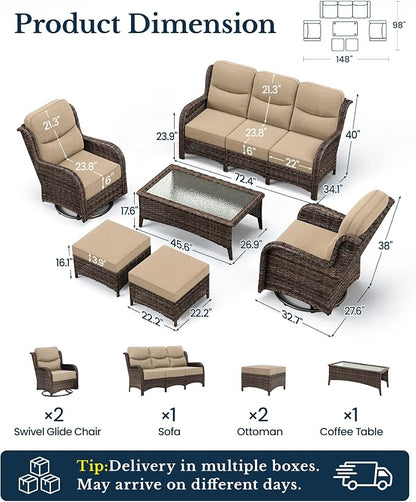 HILLGA Luxury High Back Patio Furniture Set - Image 2