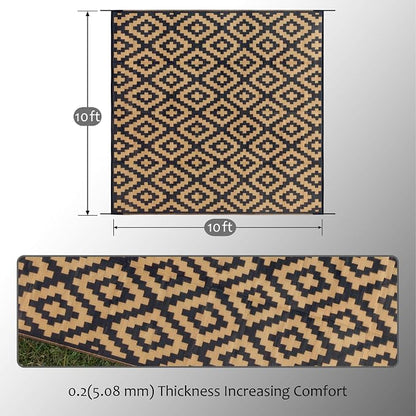 SAND MINE Reversible Mats, Plastic Straw Rug, Modern Area Rug, Large Floor Mat - Image 2