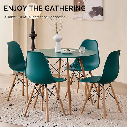 5-Piece Round Dining Table Set, Small 31.5" Kitchen Table Chairs Set of 4 Space - Image 6