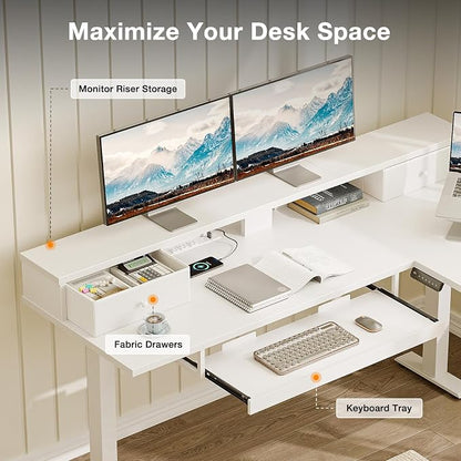 Casaottima 59 Inch Electric L-Shaped Standing Desk - Image 4