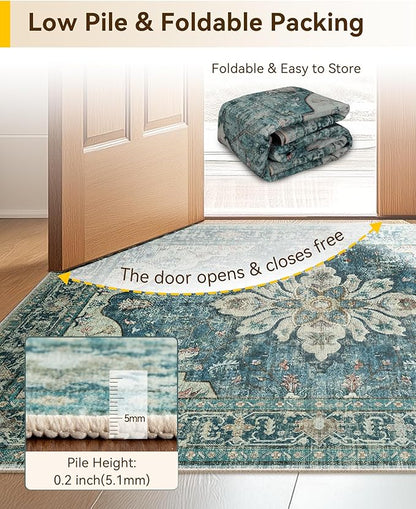 RELEANY Area Rugs 2'6"x12' Runner Rug Non Slip Washable - Image 4