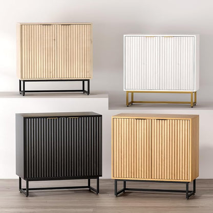 EYYTHUNG Fluted Storage Cabinet Sideboard Buffet Cabinet, Modern Accent Cabinets - Image 6