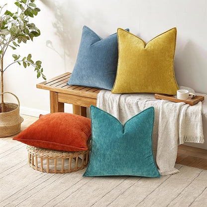 decorUhome Summer Couch Euro Sham Throw Pillow Covers 24x24 Set of 2, - Image 7