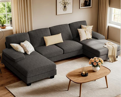 Furniwell Convertible Sectional Sofa Couch, 4 Seat Sofa Set - Image 6