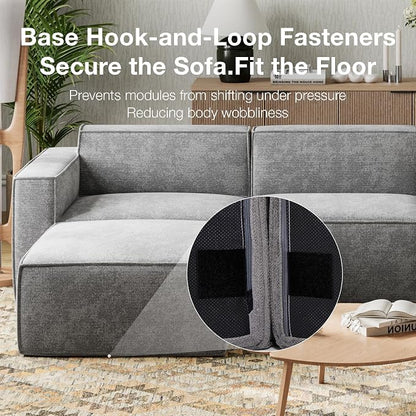 Novilla 109" Modular Sectional Sofa, No Assembly Cloud Sectional Couch - Image 4