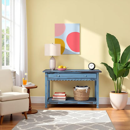 Alaterre Furniture Rustic Cottage Media Console Table, Antique Blue - Image 7