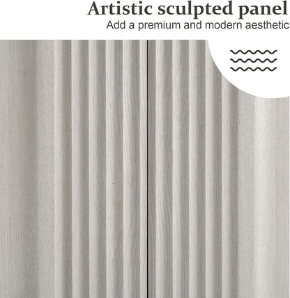 Brafab Buffet Cabinet, Wood Fluted Credenza - Image 3