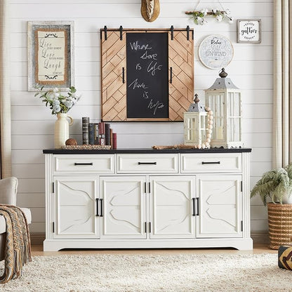 JXQTLINGMU 66" Farmhouse Buffet Cabinet - Image 6