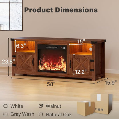 YESHOMY LED Fireplace TV Stand - Image 6