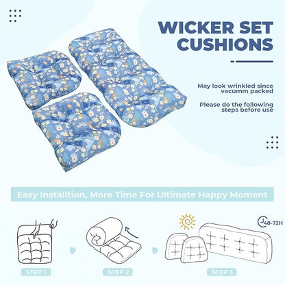 DANGHOOGY Wicker Chair Cushions, Waterproof Outdoor Loveseat Cushions - Image 6