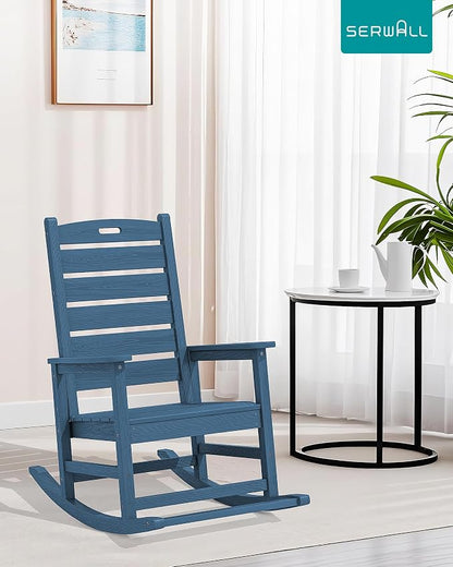 SERWALL Oversized Outdoor Rocking Chair, HDPE Patio Rocking Chair - Image 9