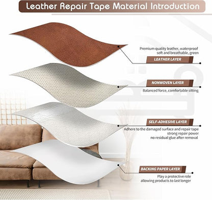 KING MOUNTAIN Leather Repair Patch, 16 x 60 Inches self Adhesive Leather Repair - Image 3