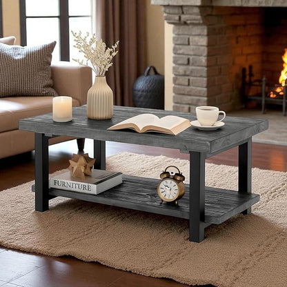 Alaterre Furniture Pomona Living Room 42 Inch Rectangular Solid Wood Coffee - Image 2