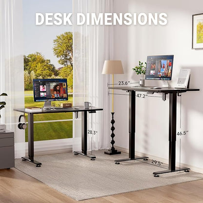 Veken 47.2" Standing Desk, Adjustable Height Office Desk - Image 3