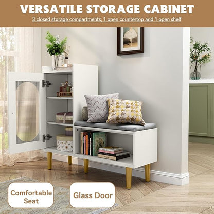 HLR Storage Bench Set of 2, L-Shaped Storage Cabinet - Image 3