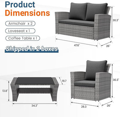 Wisteria Lane Patio Furniture Set, Wicker Outside Outdoor Furniture - Image 2