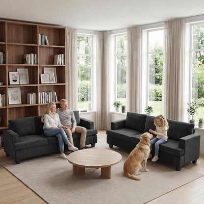 Apicizon 3-Seater Sofa & 3-Seater Sofa, 2 Piece Set Comfy Couch - Image 7