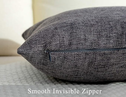 Stellhome Burlap Throw Pillow Covers Solid Farmhouse Linen Pillowcase - Image 4