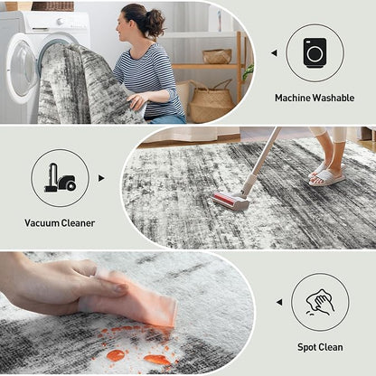 6x9 Area Rugs Washable Rug: Large Modern Abstract Living Room Rug Soft - Image 4