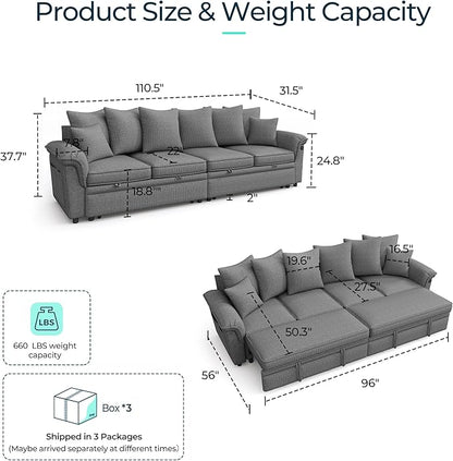 LINSY HOME Oversized Sectional Sleeper Sofa - Image 2