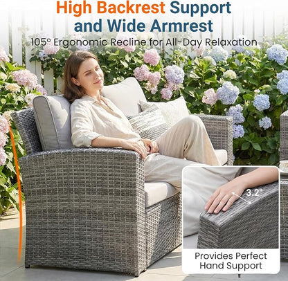 Wisteria Lane Patio Furniture Set, Wicker Outside Outdoor Furniture - Image 4