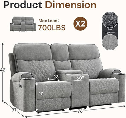 HAOMARKETS Power Reclining Loveseat Sofa Set of 2 - Image 2