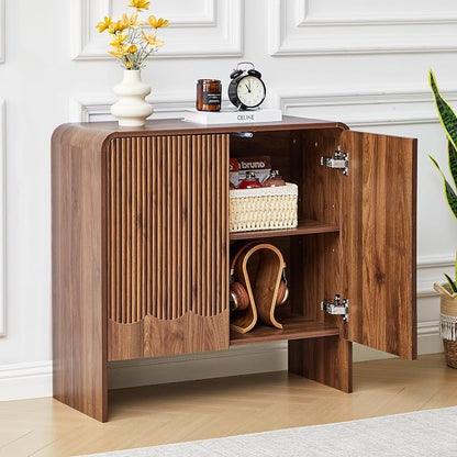 FurSch Fluted Sideboard Buffet Cabinet Set of 2, Mid Century Modern Storage - Image 5