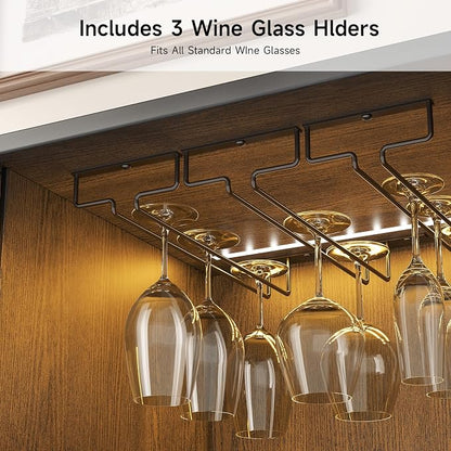 55 Inch Fluted Wine Bar Cabinet, Liquor Cabinet - Image 7