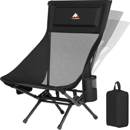 Armless Rocking Camping Chair for Adults, Portable Folding Outdoor Rocker by HAAGEEP