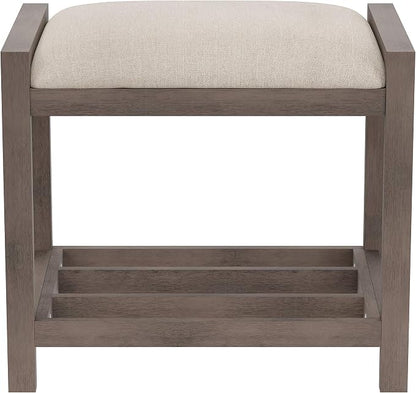 Hillsdale Furniture Amelia Vanity Stool, Antique Gray - Image 4