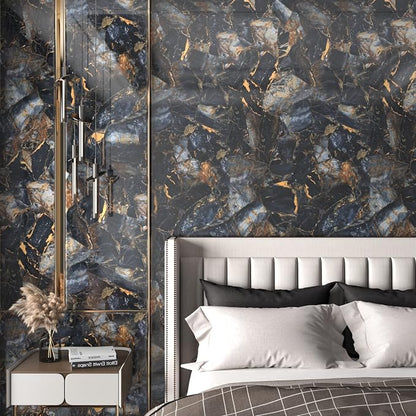 Marble Black/Purple Contact Paper Peel and Stick Countertops Gold Wallpaper - Image 4