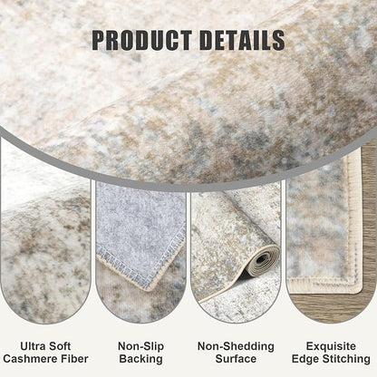 Washable Area Rug 3x5 Entryway Rug: Washable Modern Abstract Soft Thin Rug - Image 6