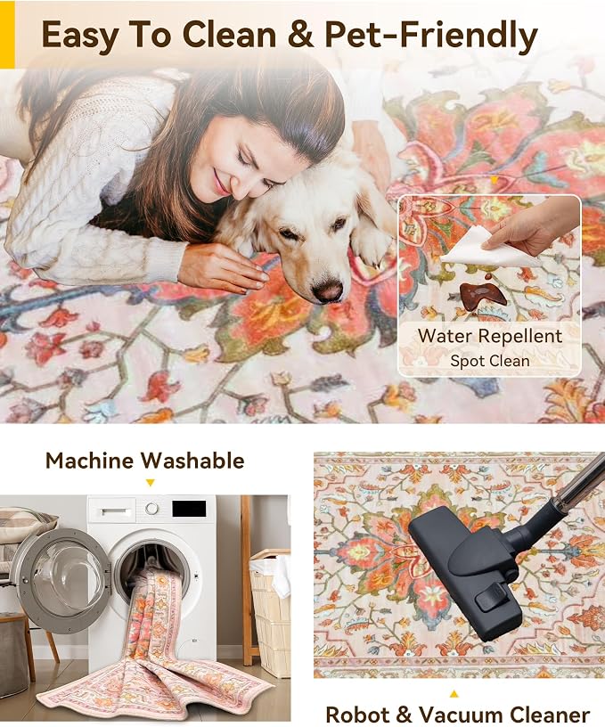 RELEANY Area Rugs 2'x10' Runner Rug Non Slip Washable - Image 4