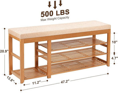 PETKABOO 47.2 in Shoe Rack Bench - Image 3