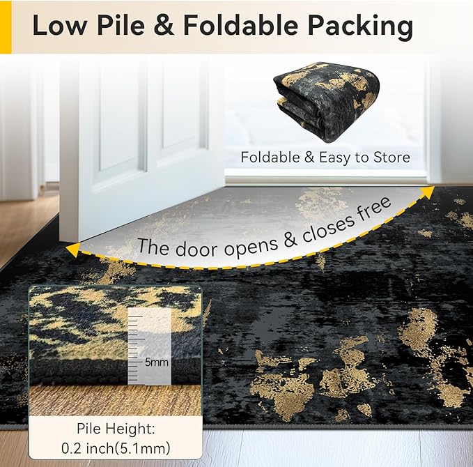 RELEANY Washable Area Rugs 10'x14' Non-Slip Modern Abstract Soft - Image 6