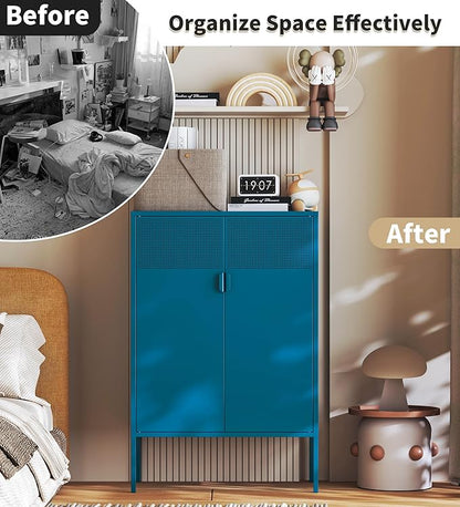 Blue Metal Storage Cabinet - Image 5