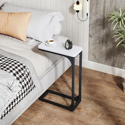 QEEIG Narrow C Shaped Side Table Set of 2 Living Room Sets Slim Couch Tray - Image 5