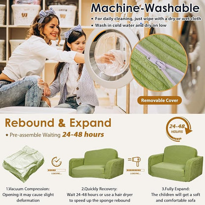 Foryoomi Extra Wide 2 in 1 Convertible Toddler Kids Couch - Image 7